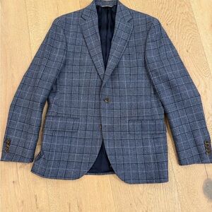 Men's Blue Checkered Blazer